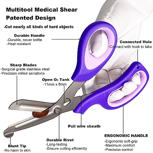 MEUUT 2 Pack Medical Scissors Titanium-coated Trauma Shears -8 inch Heavy Duty Bandage Scissor Surgical Grade Shears EMT Scissors for EMT Workers Doctors Nurses - Image 5