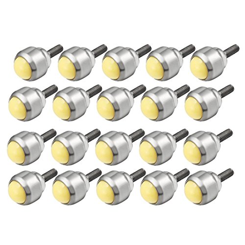 SODIAL CY-25D 1-inch M8 Male Thread Bolt Type Nylon Ball Transfer Bearing 20pcs