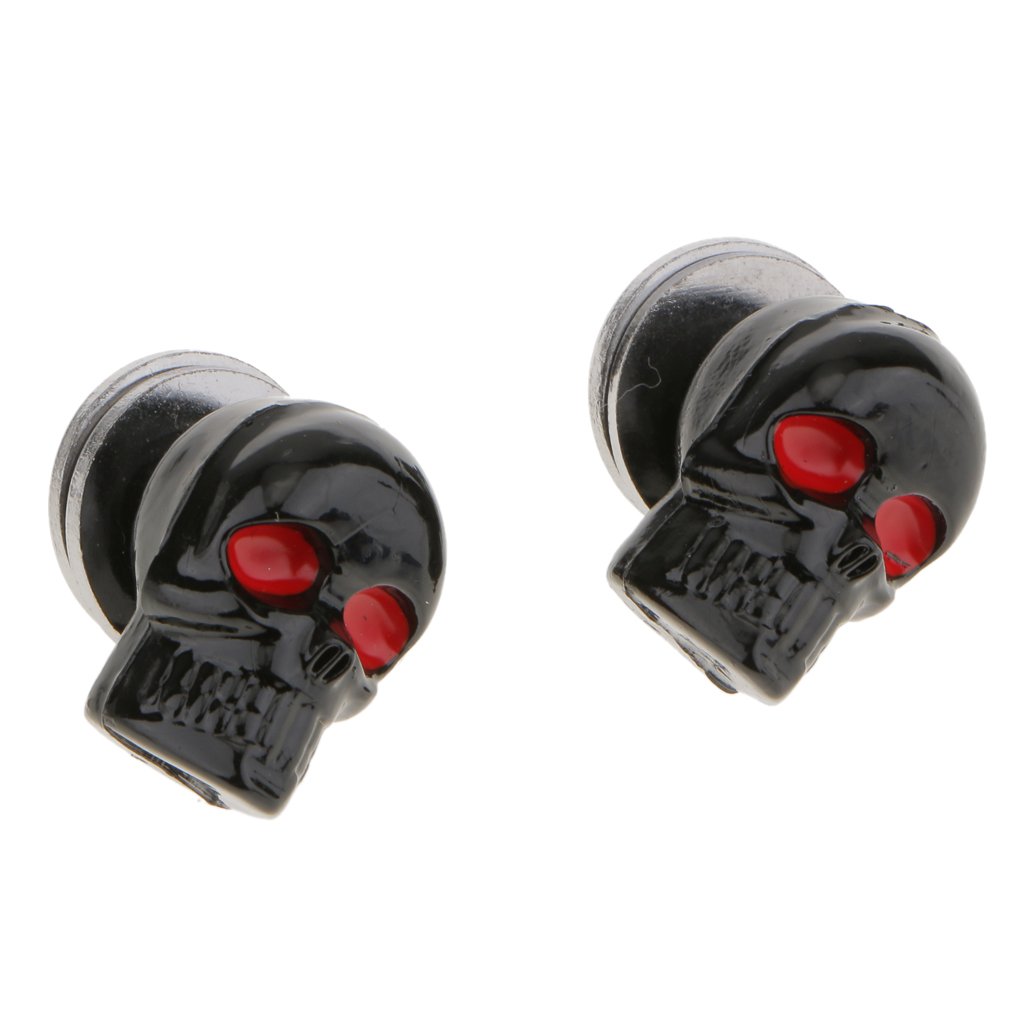 Generic Pair Motorcycle Skull License Plate Frame Bolts Screw Fastener - Black-picture-13