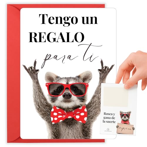 Tarjeta rasca sorpresa | Vale regalo para rellenar | Incluye tarjeta rasca personalizable | Tarjeta para regalo | Idea de regalo original para parejas, amigos o familiares | Cupón de la suerte