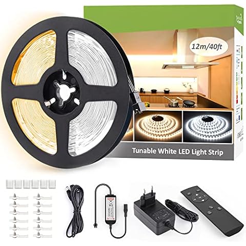 NOVOSTELLA Ruban LED 12M, Ruban LED Dimmable 3000-6500K Ruban LED Blanc Chaud 1344 LEDs 2835 Cover