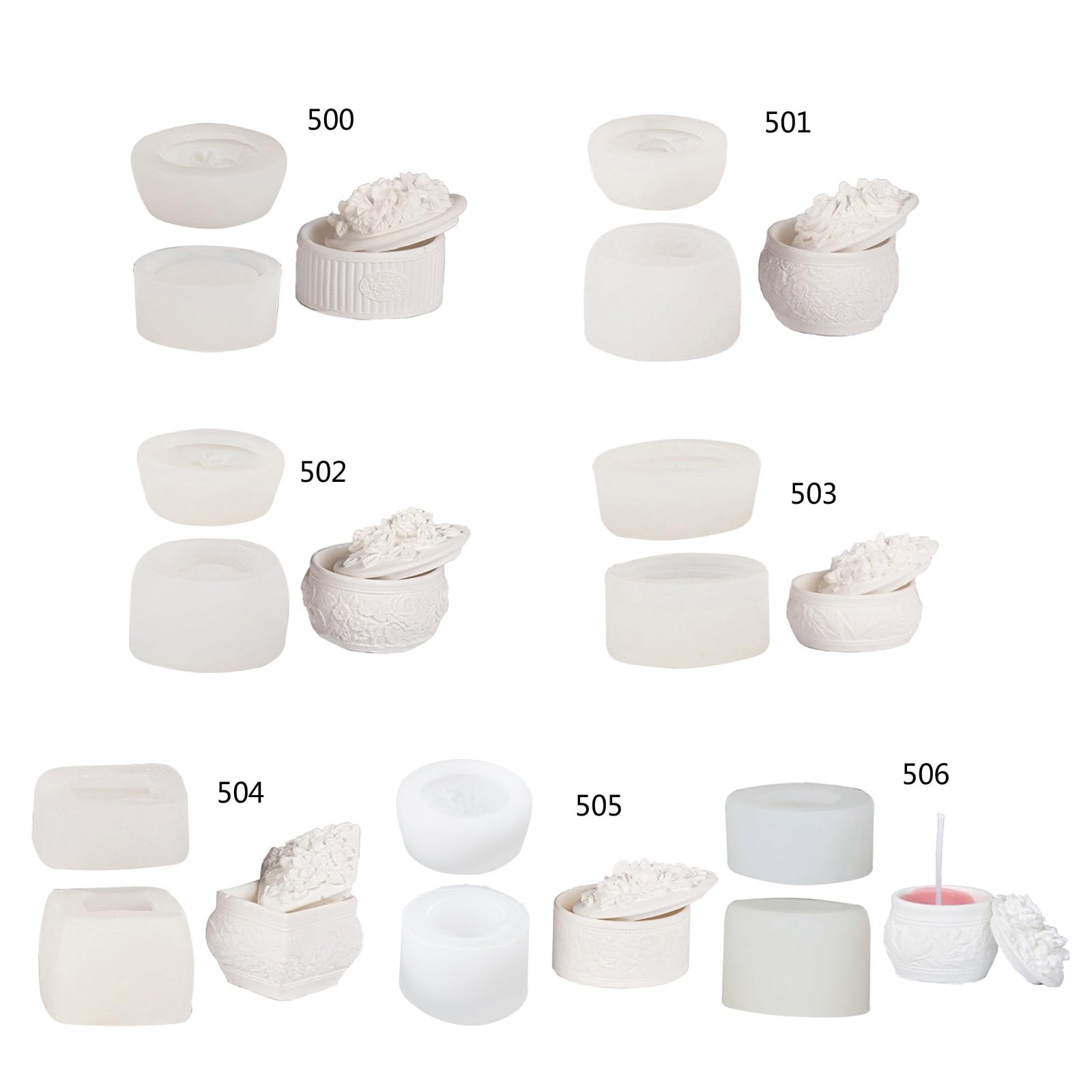 Molde Flexible de silicona para velas, recipiente para almacenamiento de joyas hecho a mano, molde para hacer cajas redondas de fácil deso, para flores y rosas
