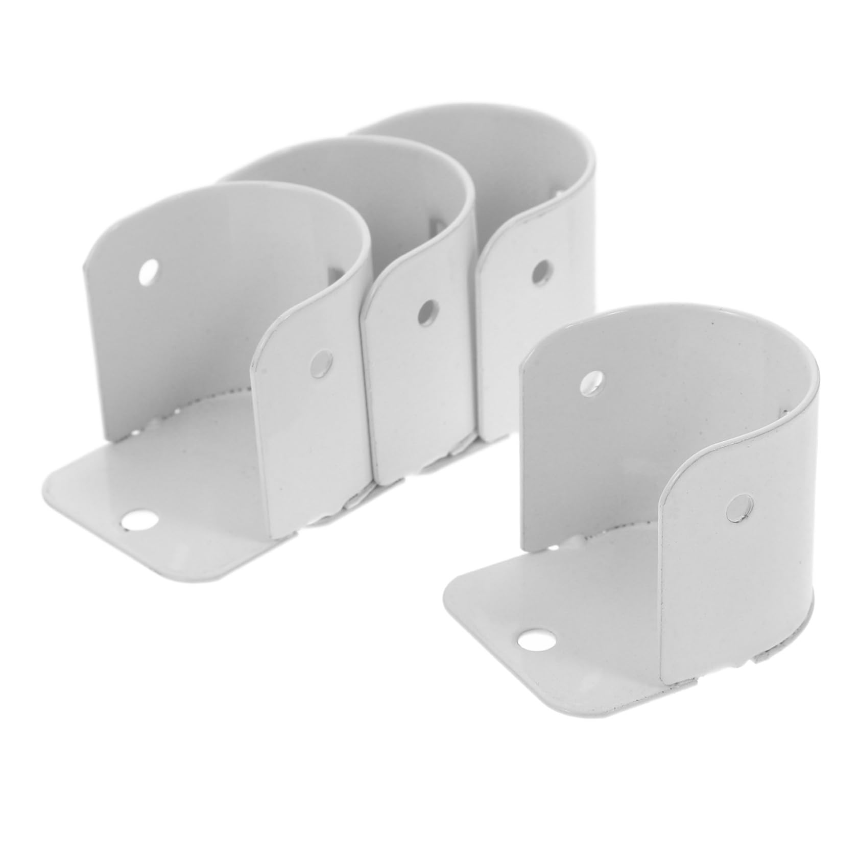ULTECHNOVO 4Pcs Closet Pole Flange Holders Easy Install Shaped Socket Bracket for Wardrobe Rod Support Compatible with Standard Closet Rods