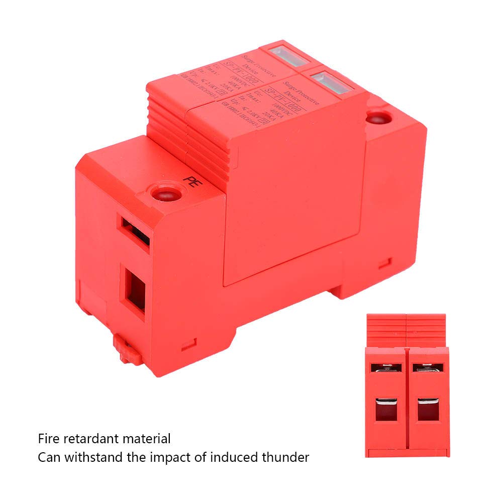 DC Solar PV Surge Protection Device Photovoltaic, SP-PV-1000, 2P 1000VDC 40KA, 35 mm DIN Rail Mounting