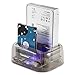 Tccmebius TCC-S865 USB 3.0 to SATA IDE Dual Slots External Transparent Hard Drive Docking Station with Card Reader and 2 Ports USB 3.0 Hub for 2.5 3.5 Inch IDE SATA I/II/III HDD SSD