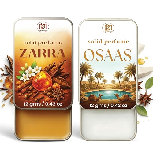 Image of Dr.Mashur Solid Perfume |zarra&Osaas Alcohol Free Wax Perfume Balm, Long Lasting | Pocket Tin 12g, Pack Of 2| Non Greasy Smooth Glide, Travel Friendly Men And Women