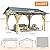 COVERONICS 11’x13’ Outdoor Wood Gazebo - Hardtop Patio Gazebo with Galvanized Steel Roof, Cedar Wooden Gazebo with Privacy Curtains and Netting for Garden, Porch, Patio and Deck