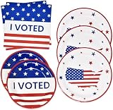 Gift Boutique 90 Pcs Election Day 2024 I Voted Party Supplies Set Paper Plate Napkin for Democratic Elections American Disposable Dinnerware Serves 30