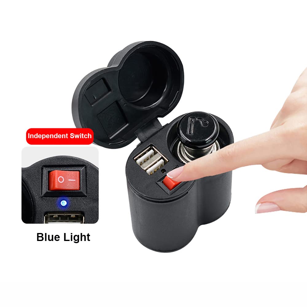 motorbike cigarette lighter Amazon.com: Motorcycle Cigarette Lighter with Switch Cigarette Butt Dual  USB2.5A Waterproof Motorcycle Multi-function Charger : Automotive