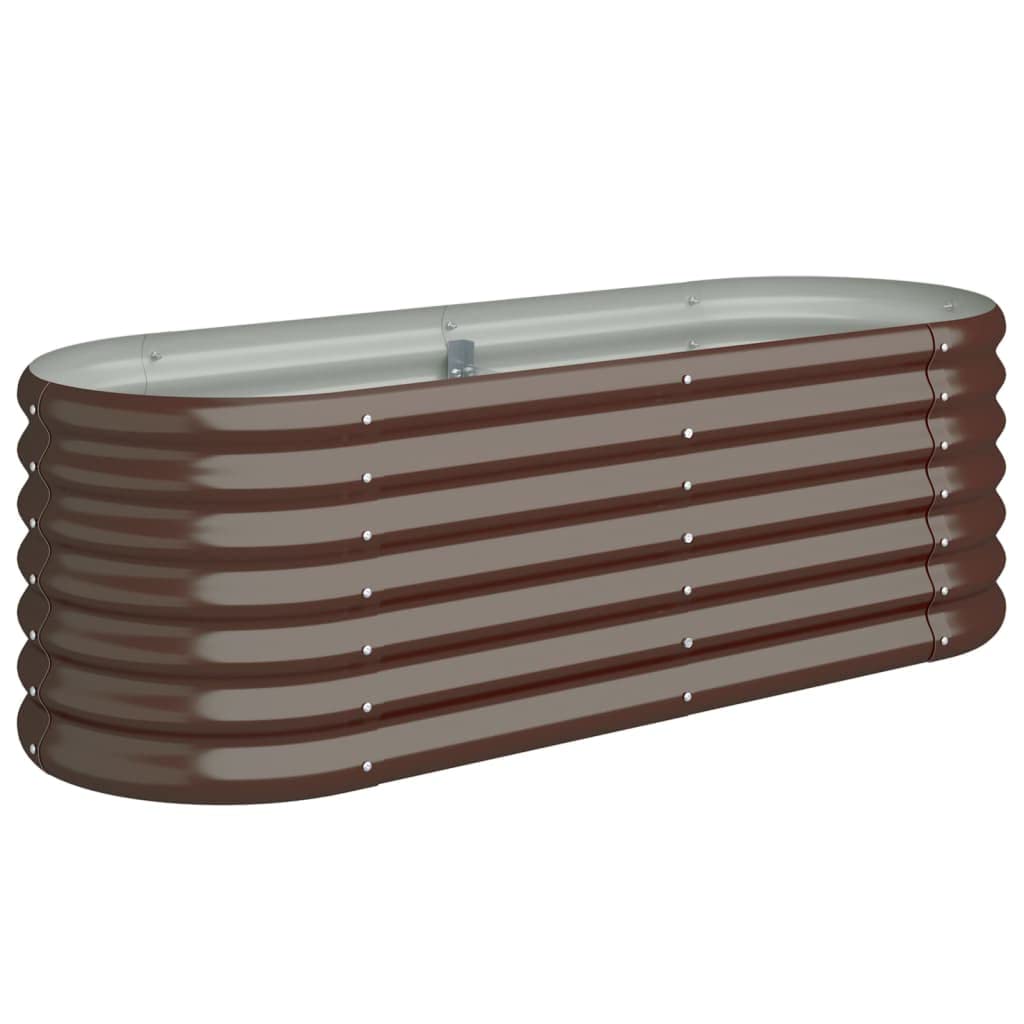 vidaXL Raised Garden Bed - 114x40x36 cm - Powder-coated Steel - Brown