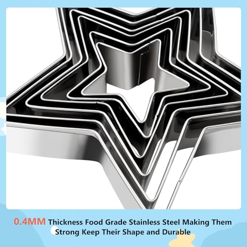 Hihitaoo STAR-6 Cookie Cutter Set 6Pcs Star Shaped Mold Metal Cookie Cutters Sandwiches Cutter Shapes Biscuit Mold thumb #4