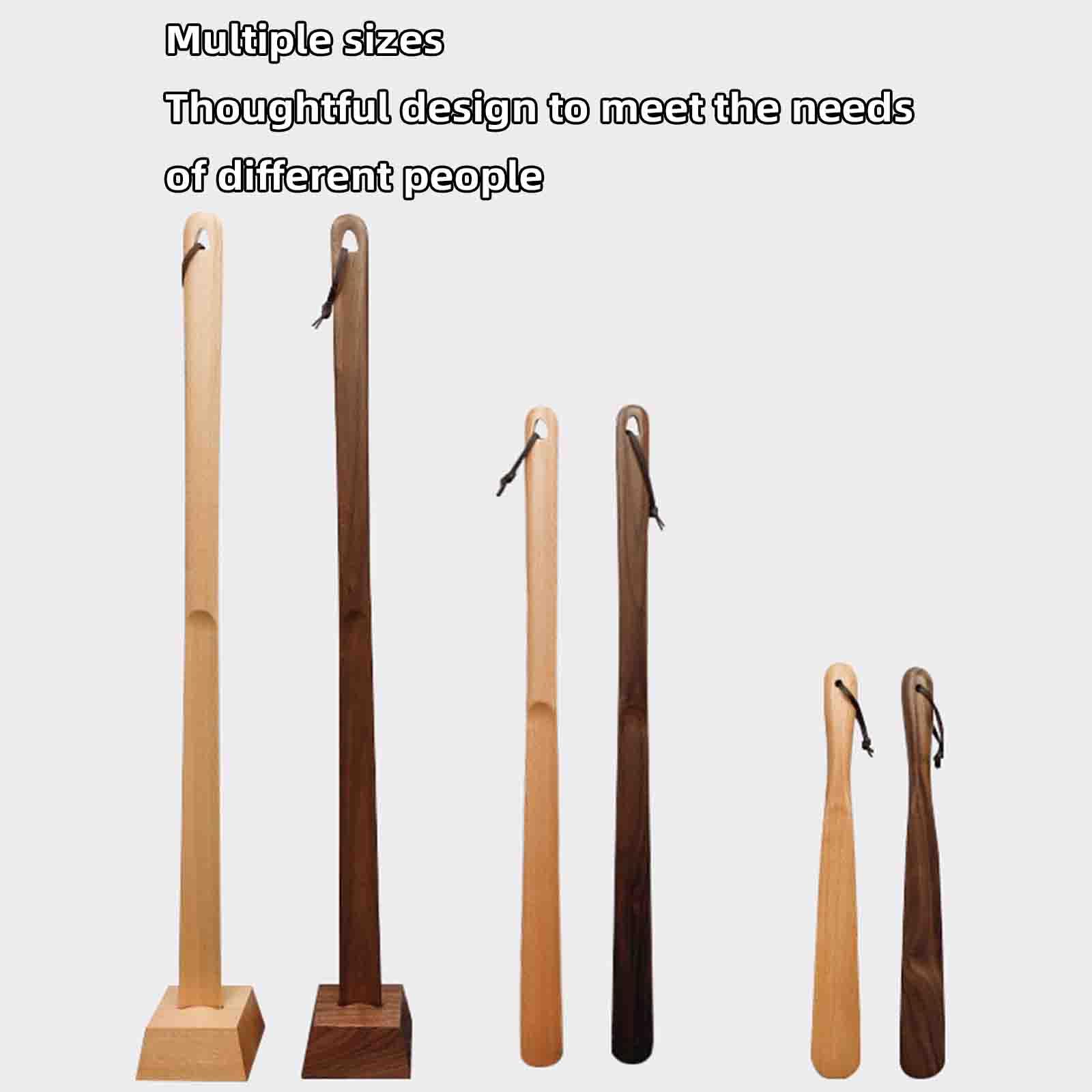 JUSHZ Calzador De Zapatos Largo Calzador Largo Para Personas Mayores Calcetines Calzadores Madera Mango Largo Ahorra Espacio Agarre Cómodo