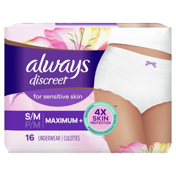 Always Discreet for Sensitive Skin Maximum Plus Underwear White