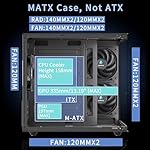 MATX PC Case,270° Panoramic Tempered Glass Panel Gaming PC Case,3 Fans Pre-Installed Micro-ATX Computer Case,USB 3.0,Black(V3) - Image 4