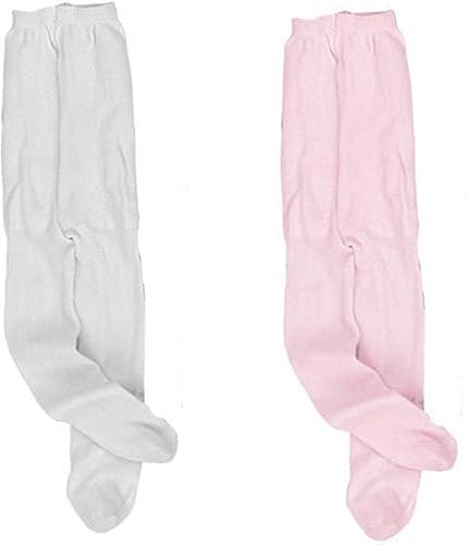 Muñeca Tights, 1par de medias blanco y 1par de Pink Tights, por Sophia 's, Fits 18inch American Girl Dolls