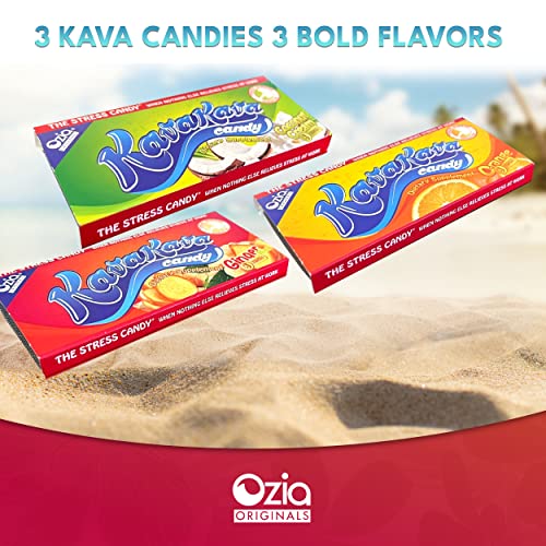 Ozia Originals Kava Kava Candy - 8 Kava Candies Per Pack, Kava Extract Stress Relief Supplement, Natural Kava Root Chill Happy Pill, Encourages Positive Mood - Ginger Mint Flavor, 1 Box (12 Packs) #TOP5