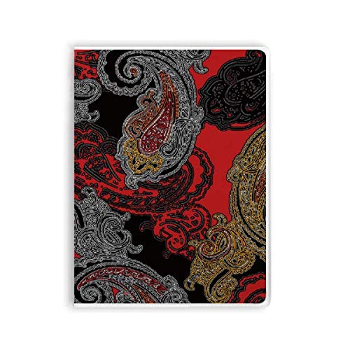 Carnet de notes couverture souple design abstrait rouge et jaune pour l'écriture