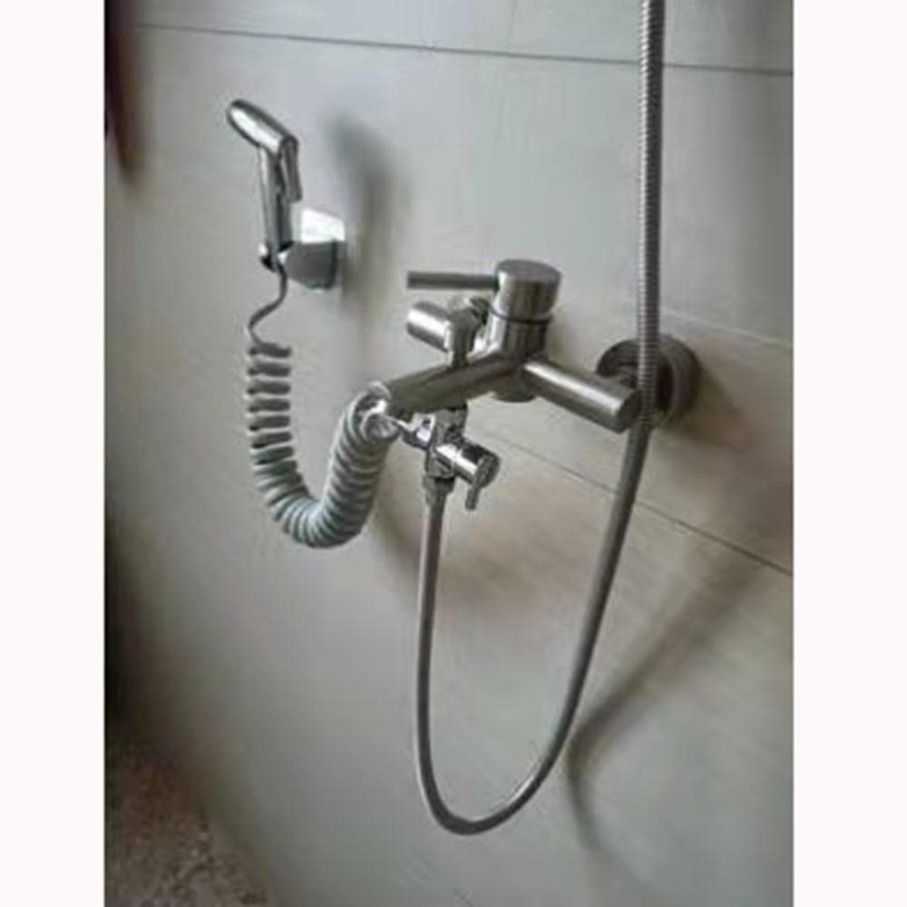 manguera de inodoro manguera ducha gris manguera de ducha 2 metros Manguera de ducha flexible Manguera de resorte para bidé Adecuado para pistola rociadora de baño Inodoro de balcón (gris)-5m