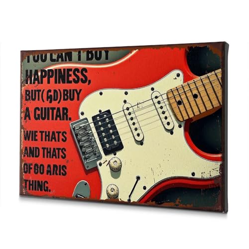 Toile You Can'T Buy Happiness tableau guitare pour amateur de rock