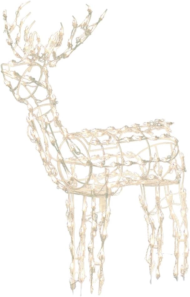 Brite Star 48 Inch Tall Reindeer Buck Christmas Outdoor Decorations - LED Light Christmas Decoration for Yard and Patio, Indoor and Outdoor Christmas Décor Buck Deer, Pure White