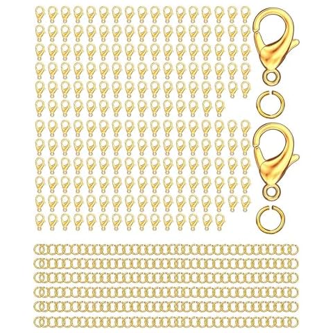 Qulltk 700Pcs Lobster Claw Clasps and Open Jump Rings Set,Lobster Clasps for Jewelry Making Bracelet Clasps and Closures for DIY Necklace Jewelry Anklet Cover