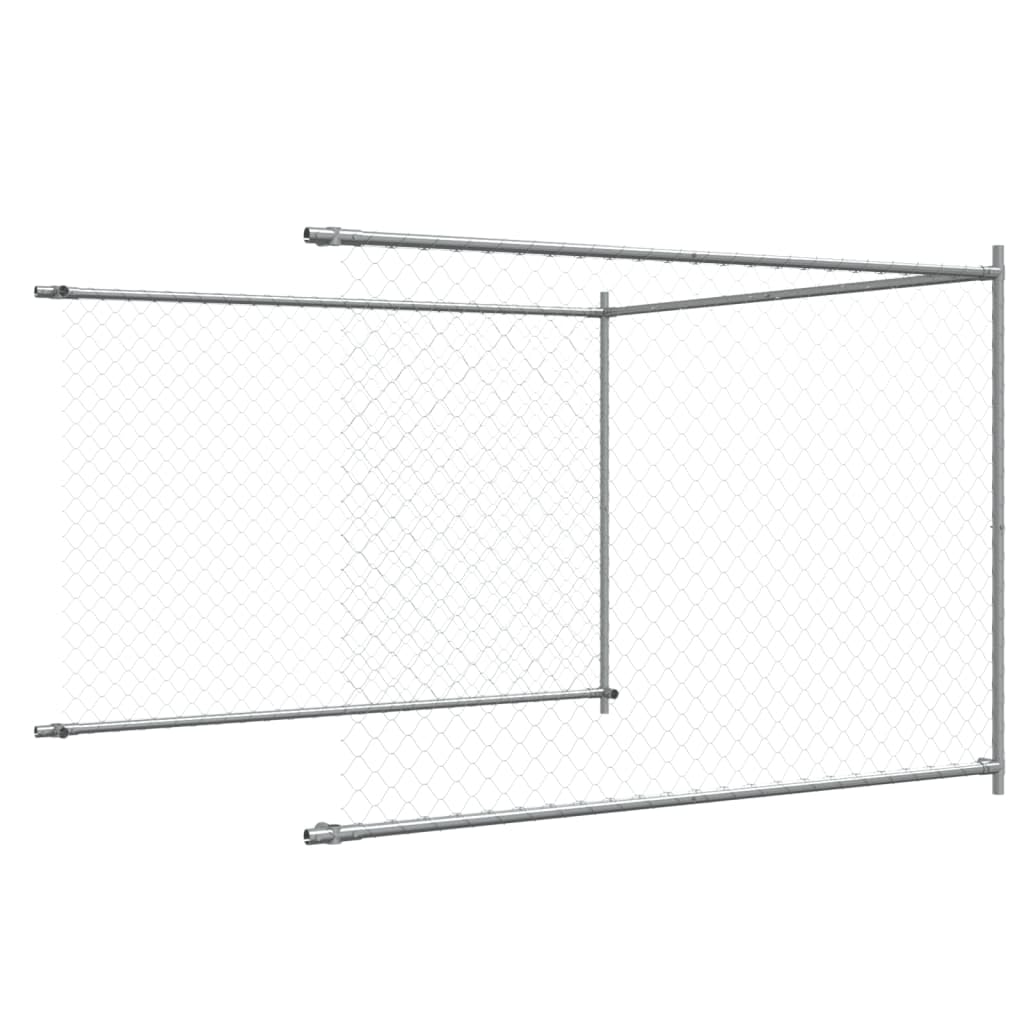 Perrera para perros con puerta, gris, 10 x 2 x 1,5 m, acero galvanizado, plegable, protección para exteriores e interiores, seguridad para perros, cachorros, parque infantil, jardín, camping