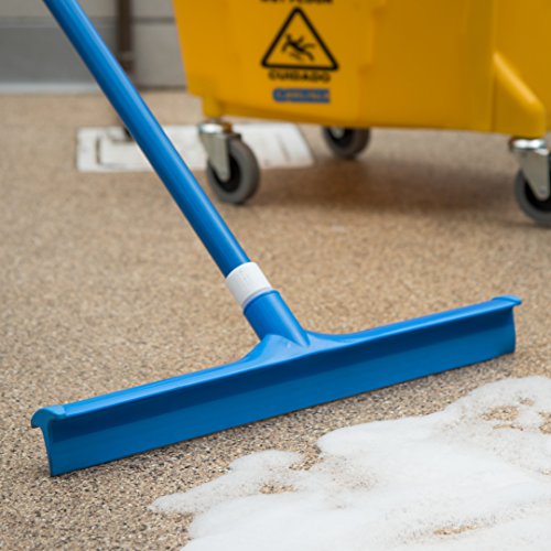 Image of SPARTA 3656714 Plastic Floor Squeegee, Shower Squeegee, Heavy Duty Squeegee with Rubber Blade for Windows, Glass, Shower Doors, Floors, Windshields, 20 Inches, Blue (Pack of 2)