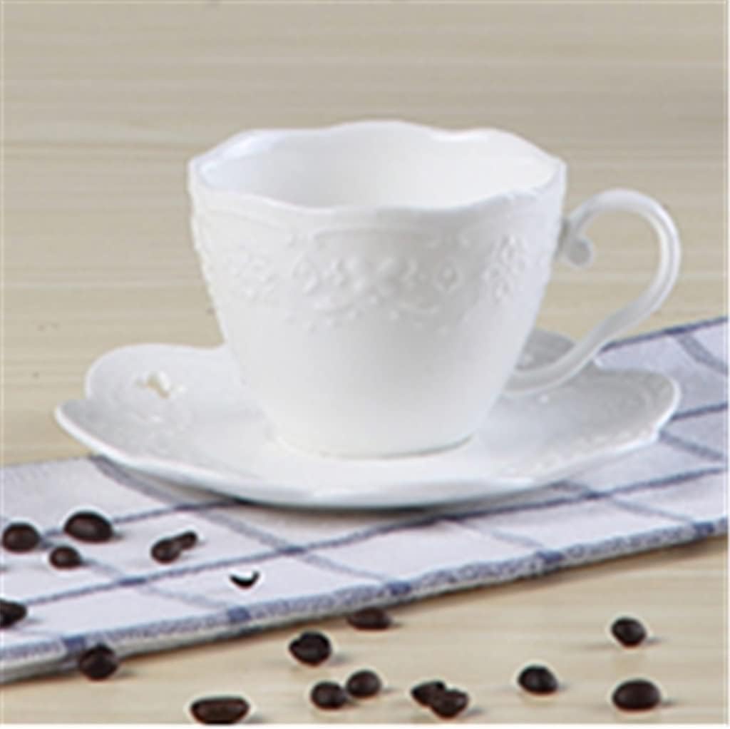 Rose Embossed European Ceramic Coffee Cup Set Afternoon Tea Sugar Bowl