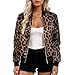 COTECRAM Bomber Jackets For Women 2025 Casual Fall Winter Coats Fashion Plus Size Trendy Zip Up Casual Bomber Jacket Dressy Long Sleeve Warm Outwear Lightweight Overcoats(Cb Leopard Print,X-Large)