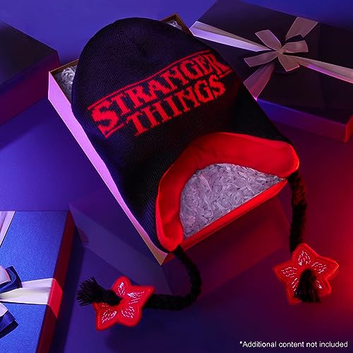 Stranger Things Beanie Hat with Ear Flaps for Kids and Teenagers - One Size Children's Winter Hats - Gifts for Kids Black/Red2