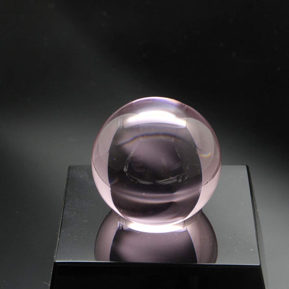 Boule de Verre de Quartz Rose 60mm LIJUCAI Globe Feng Shui pour Décoration
