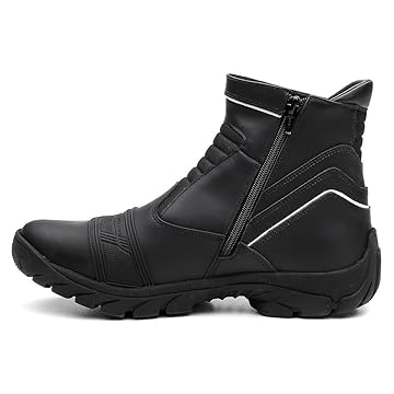 Bota Motociclista Couro Impermeavel Proteção Marcha Moto