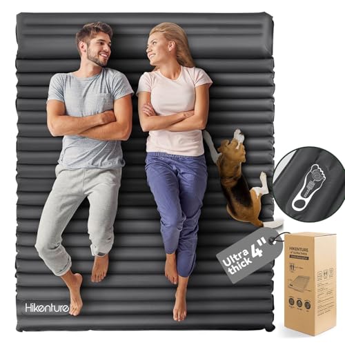 Hikenture Double Sleeping Pad for Camping 2 Person Inflatable Camping Mattress for Backpacking,Hiking,Tent(Grey)