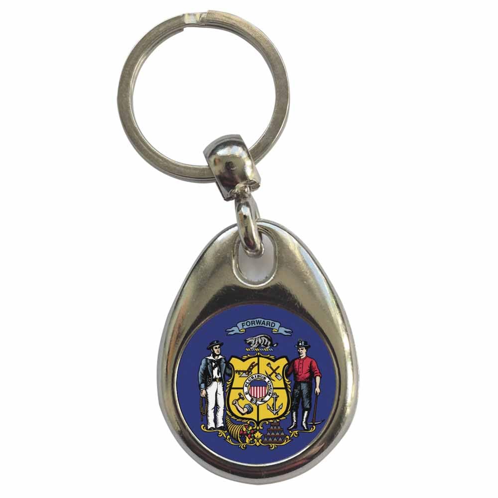 Ozorath Unisex Multicolour Wisconsin United States State Flag Keyring