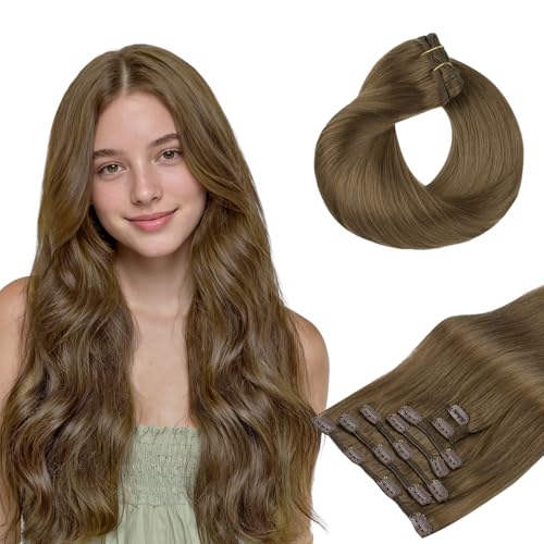 Extensiones de pelo auténtico liso para lucir una melena larga y castaña en tus eventos especiales