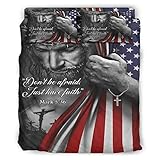 Jesus Christian no tienen miedo solo cree bandera americana,