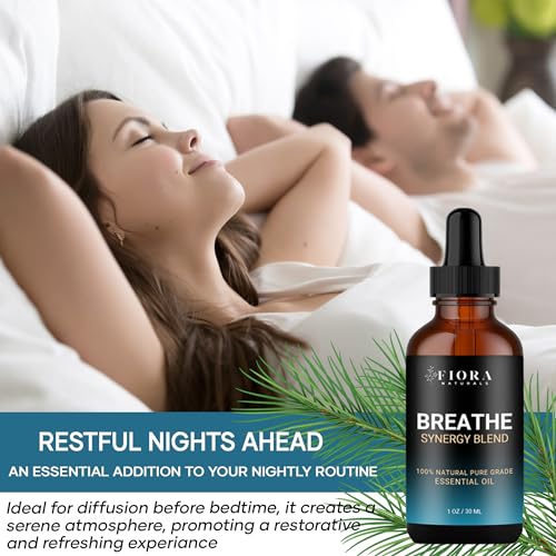 Image of Breathe Essential Oil for Diffuser - Invigorating and Refreshing Breathe Essential Oil Blend for Aromatherapy (1 Fl Oz)