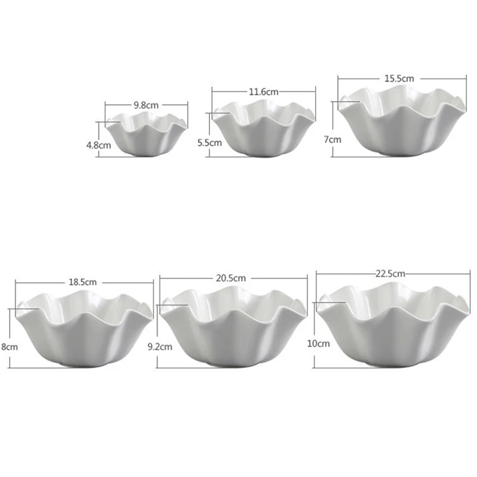 Coppe Gelato 2 pezzi in ceramica tazza for insalata di frutta ciotola for gelato bianca piatto di pasta occidentale for la casa cucina dessert ciotola for snack di frutta secca Per Dessert(15.5*7cm)