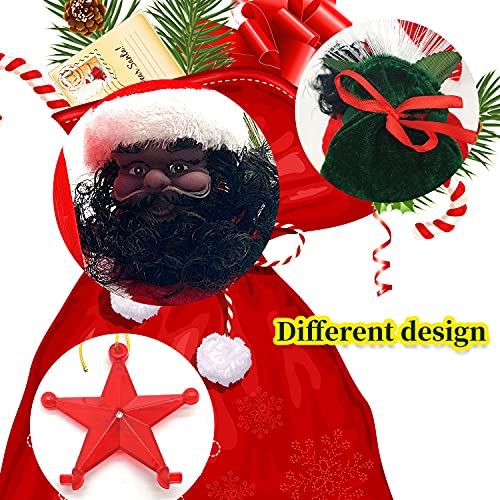 Electric Climbing Ladder Santa Claus African American Santa Climbing Ladder With Music Funny Singing Climbing Santa, Decor For Christmas Tree Hanging Ornament Xmas Gift #TOP2