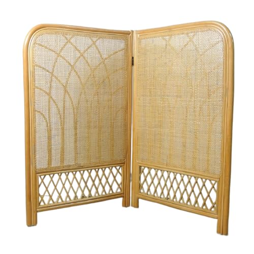 籐 ラタン 2連 衝立 ついたて スクリーン パーテーション 間仕切り 目隠し 日よけ 和室 洋室 籐家具 組立不要 KIA-100 ナチュラル