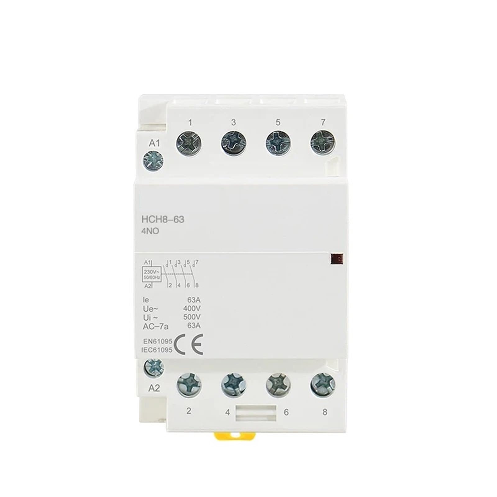 JCLPJBYJI HCH8-63 40A Modular Contactor 4P 4NO 4NC 2NO2NC 220V 110V Automatic Household Din Rail Type(4P 63A 4NO 110V)