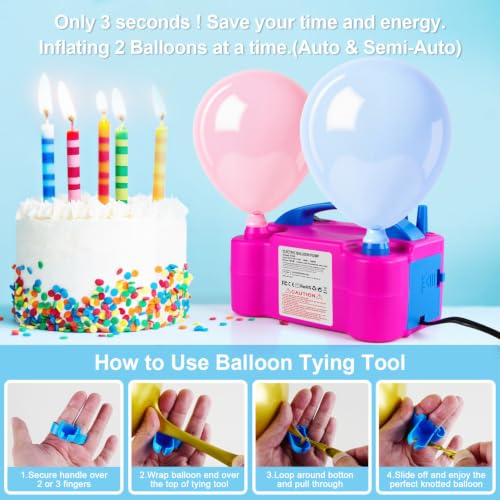 Motorenbau Electric Balloon Pump Rose Red