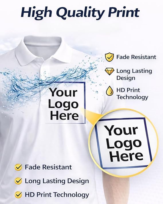 Image of Customised T Shirt for Men & Women | Matty Unisex Personalised Photo & Text Printed Customized Tshirt | Custom Printing T-Shirt with Name, Logo, & Design White