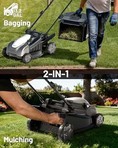 Image of Litheli 40V Lawn Mower Electric, Push Mower, Lawnmower Battery Cordless