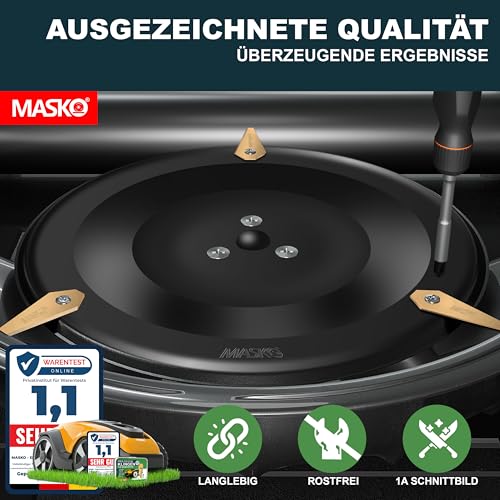 MASKO® Cuchillas de recambio para robots cortacésped, Cuchillas universales para robots cortacésped incl. tornillos, Cuchillas de recambio con recubrimiento de titanio, Bosch - 36 piezas - imagen 6