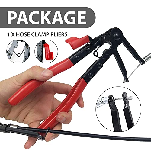 Radiator Hose Clamp Pliers Tool - Clamp Tight Wire Tool with 24 Inches Cable - Hose Clamp Removal Tool and Ring Clamp Pliers - Hose Pinch Pliers Type or Flat-band Tools - Wire Long Clip Removal Tool