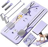 Pilates Reformer Set, Pilates-Reformer-Maschine, Multifunktionaler Ganzk, Ganzkörper-Trainingsgerät für Zuhause, mit Ellenbogenstütze und Widerstandsbändern, multifunktionales Bauchbrett