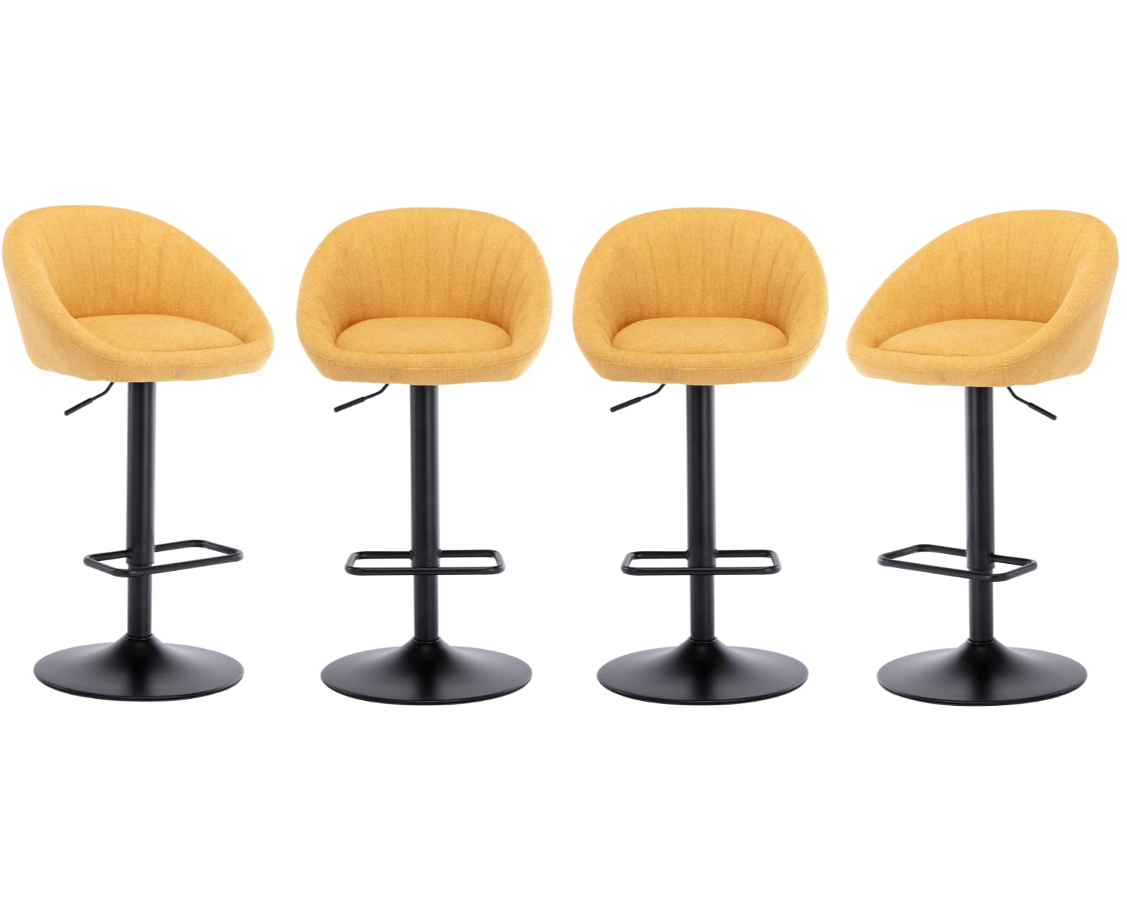 EALSON Adjustable Swivel Bar Stools Set of 4 Modern Counter Height Barstools with Low Back Comfy Upholstered Kitchen Island Bar Chairs with Metal