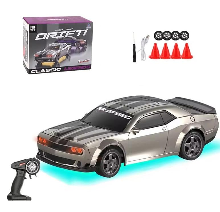 Image of Jack Royal GTR Tokyo Drift 1:43 Scale Drift Rc Car | 15Kmph Speed, Proportional Steering Gear with Head Light 4 Wheel Drive Boost Mode Long Range Remote Control Racing Car (Challenger)