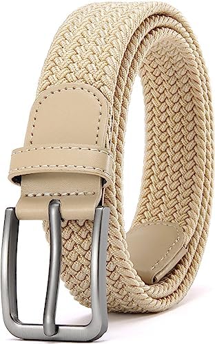 DOOPAI Geflochtener Stretchgürtel Herren,Elastischer Gürtel Stoffgürtel | 38MM Elastischer Gürtel mit Geschenkbox